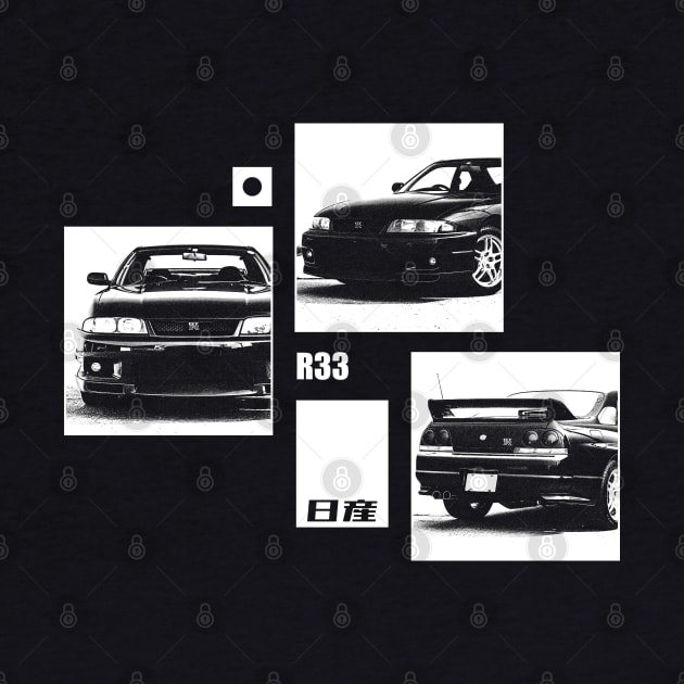 NISSAN SKYLINE GT-R R33 Black 'N White Archive (Black Version) by Cero